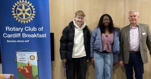 Interacters from Whitchurch High School with President Peter